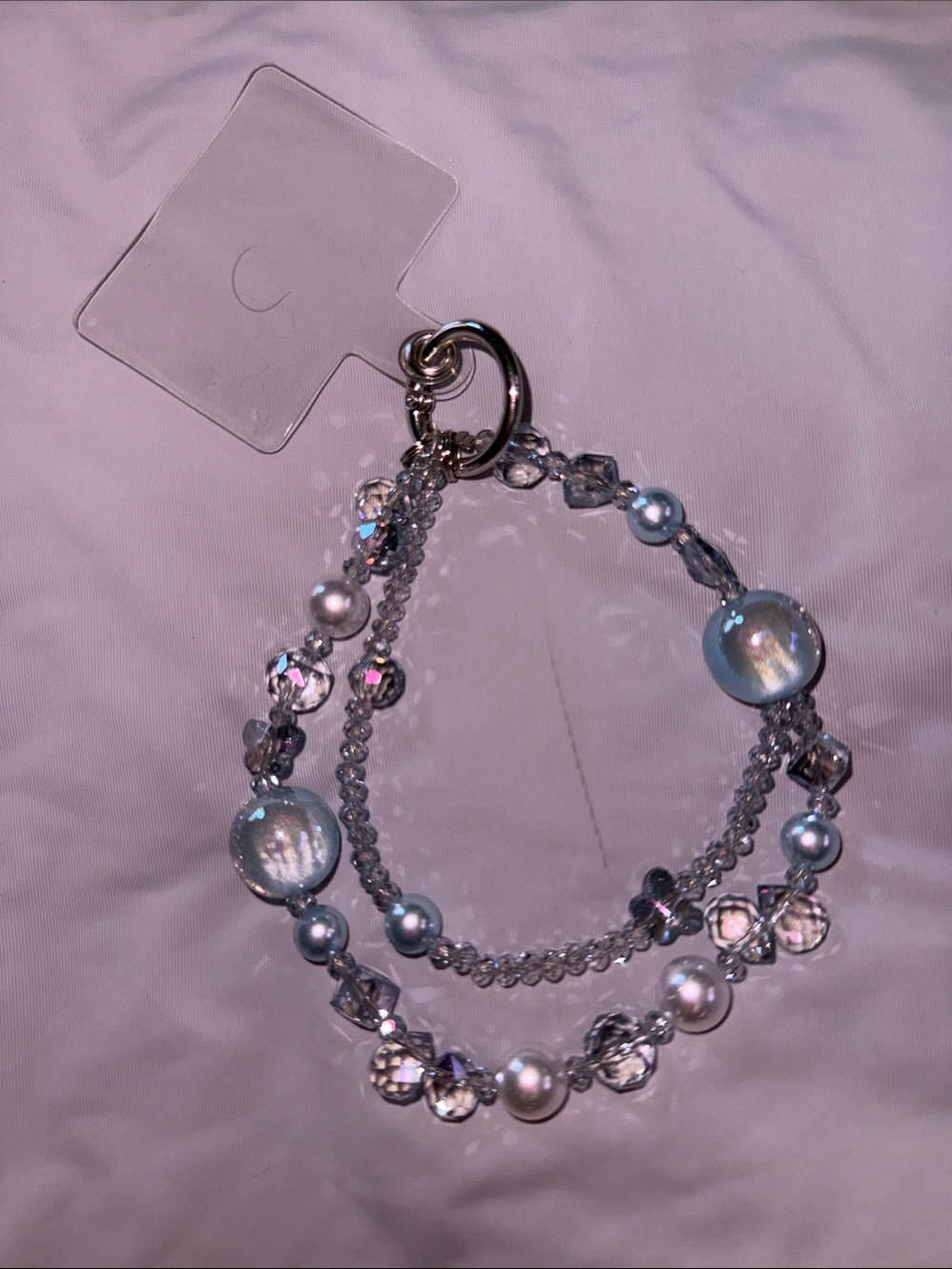 Delicate Iridescent Beaded Phone chain Keychain